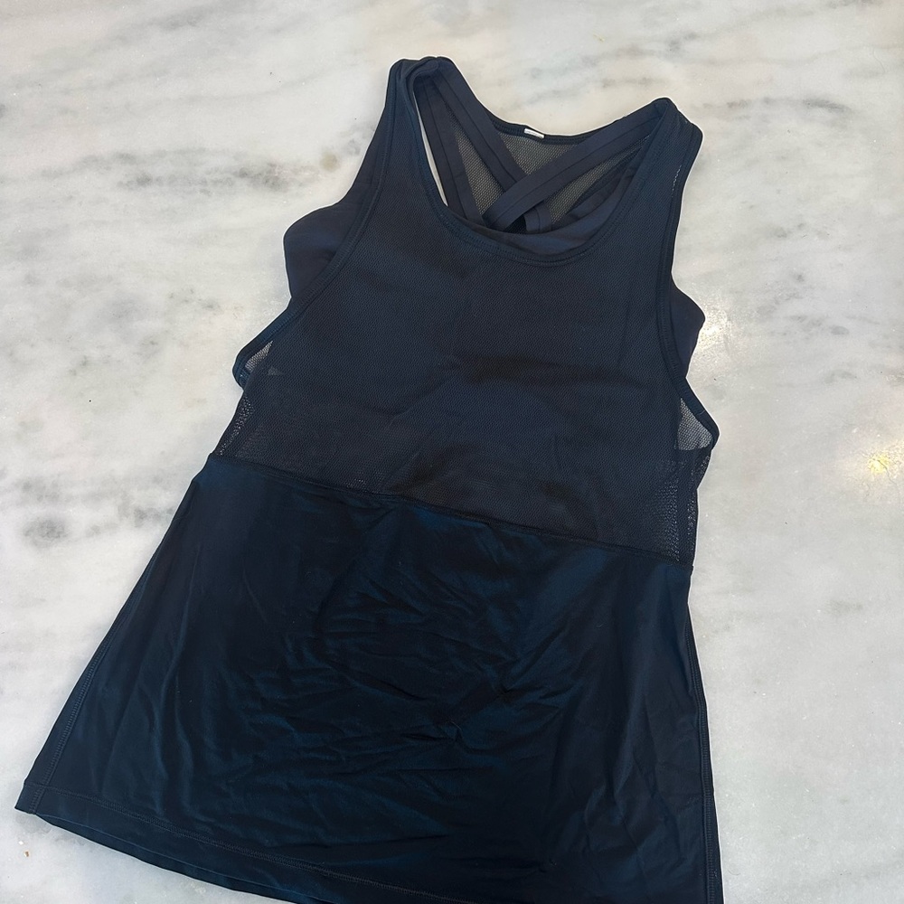 Lululemon Black Mesh Racerback Tank Top